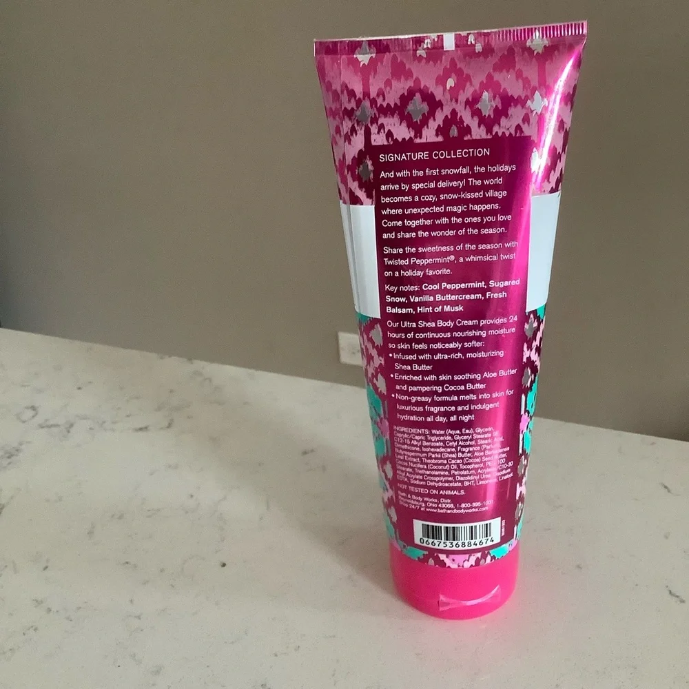 Bath and body works twisted peppermint 24 hr moisturizer ultra shea butter cream